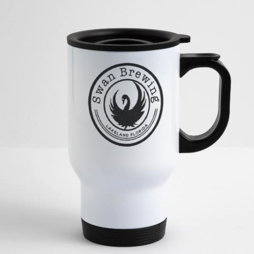 Classic Swan Brewing Logo - 14 oz Travel Mug with Handle