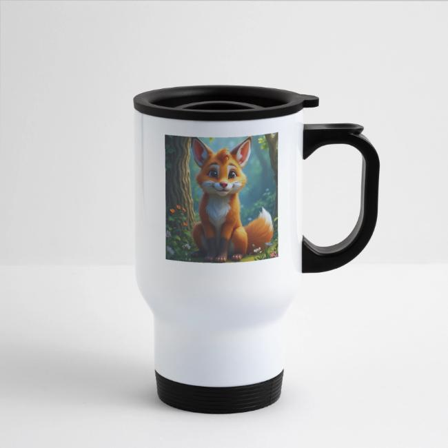 Magical fantasy fox in enchanted forest scene
