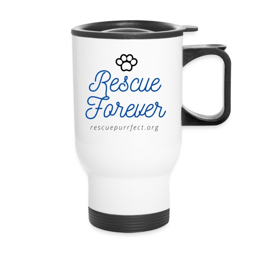 Rescue Purrfect Cursive Paw Print - Travel Mug with Handle