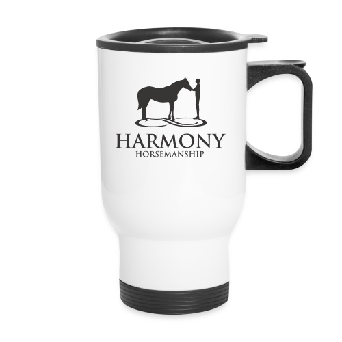 Harmony Horsemanship Blac - Travel Mug with Handle