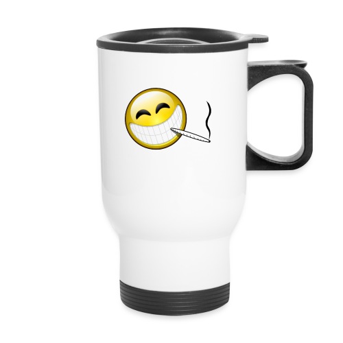 stoned emoticon - Travel Mug with Handle