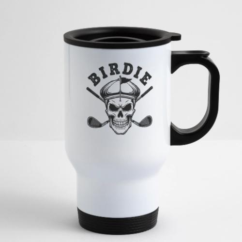 BIRDIE Skull - Golf Player Gift Tee Edgy Skeleton - 14 oz Travel Mug with Handle