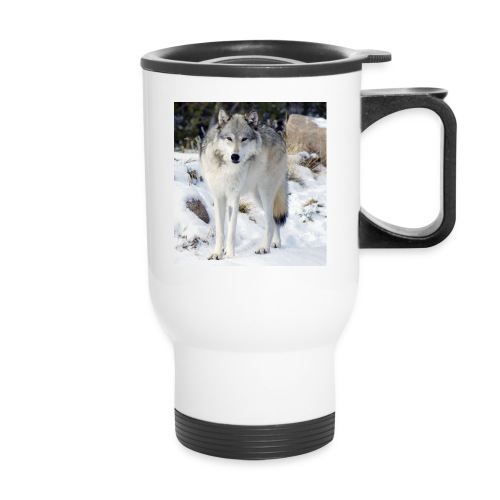 Canis lupus occidentalis - 14 oz Travel Mug with Handle