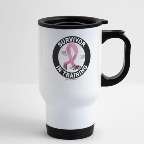 Pink Ribbon Survivor In Training - 14 oz Travel Mug with Handle