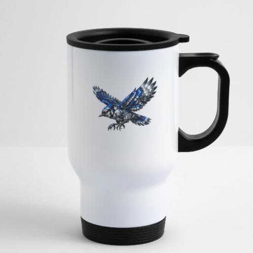 Silver Blue Jay Dive - 14 oz Travel Mug with Handle