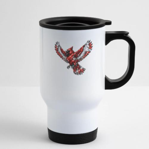 Cardinal in Flight - 14 oz Travel Mug with Handle