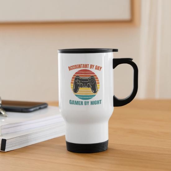 Accountant By Day Gamer By Night' Travel Mug | Spreadshirt