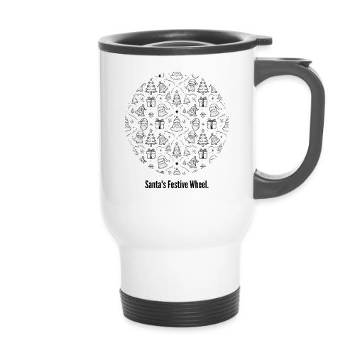 Santa's Festive Wheel T-Shirt - 14 oz Travel Mug with Handle