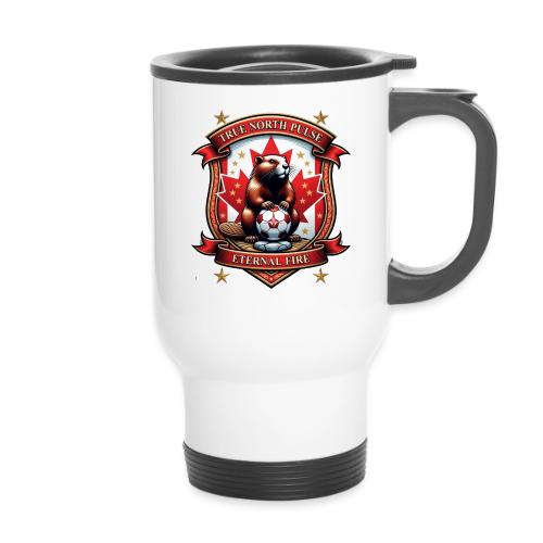 Canada Beaver Crest T-Shirt, Pride Badge Gift - 14 oz Travel Mug with Handle