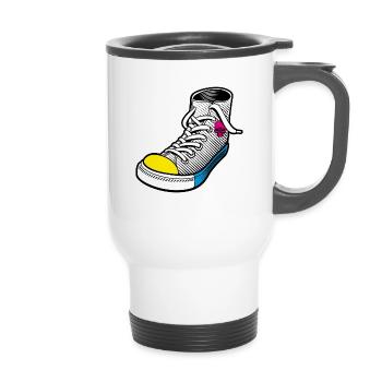 Sneakers are the best - 14 oz Travel Mug with Handle - white - Front