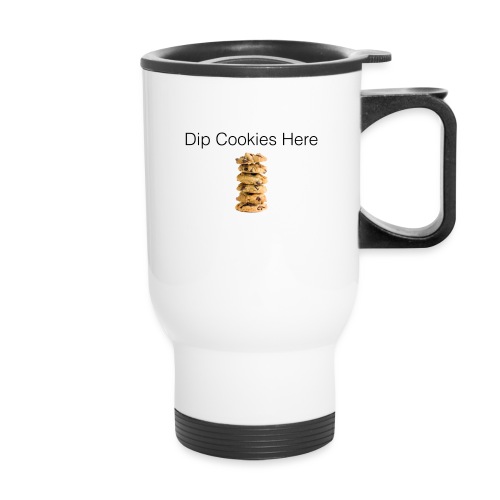 Dip Cookies Here mug - 14 oz Travel Mug with Handle