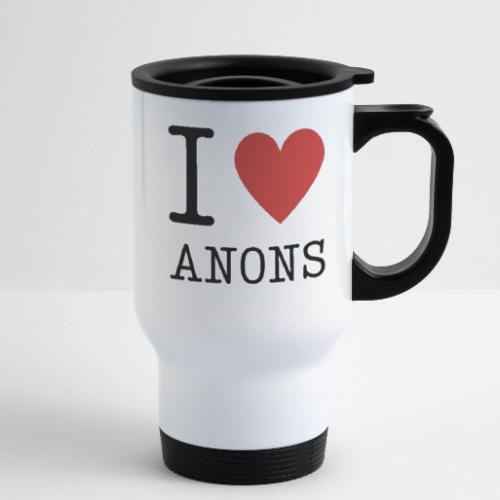 I <3 ANONS - 14 oz Travel Mug with Handle