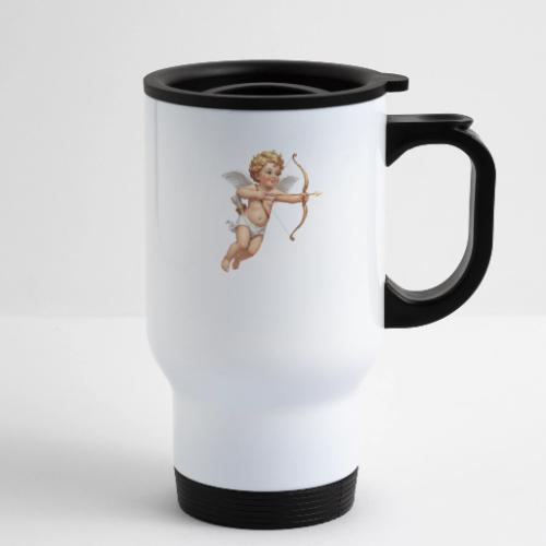 Cupid with twohearts set - 14 oz Travel Mug with Handle