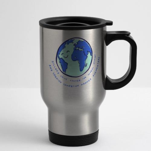 hello theme world - 14 oz Travel Mug with Handle