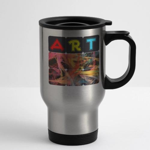 Chaotic Threads of Art - 14 oz Travel Mug with Handle