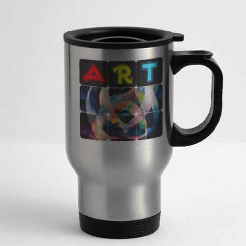 Art of Stripes and Shades - 14 oz Travel Mug with Handle