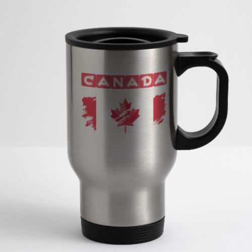 Canada, Inspired by the Canadian flag - 14 oz Travel Mug with Handle