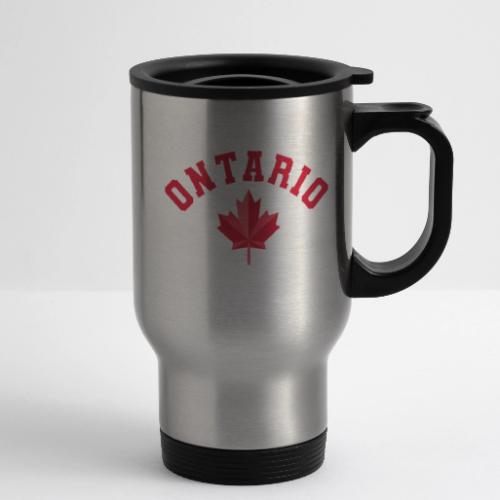 Ontario with maple leaf - 14 oz Travel Mug with Handle