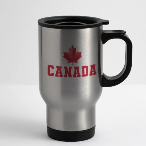 Canada with a maple leaf - 14 oz Travel Mug with Handle