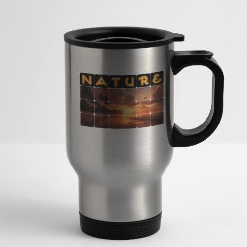 Nature: Sunset Serenity - 14 oz Travel Mug with Handle