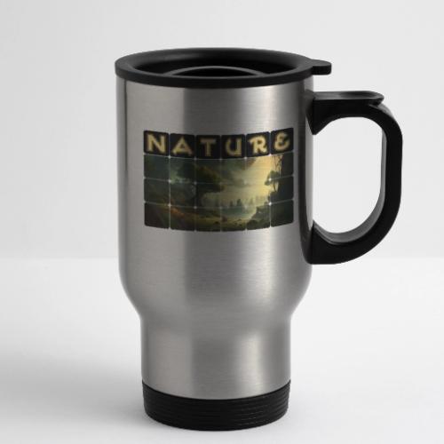 Whispers of Green Peaks - 14 oz Travel Mug with Handle