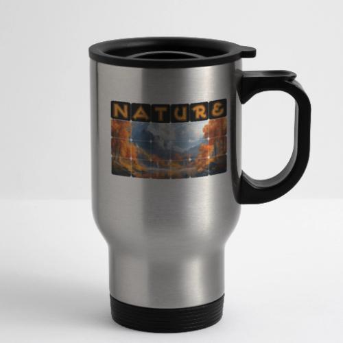 Nature: Golden Autumn Escape - 14 oz Travel Mug with Handle