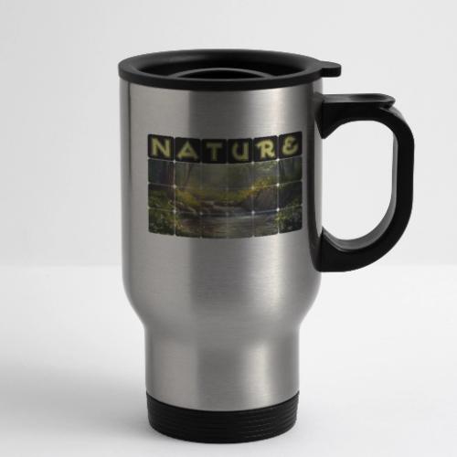 Nature: Verdant Bloom - 14 oz Travel Mug with Handle