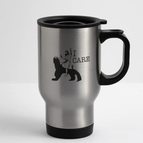 I care - 14 oz Travel Mug with Handle