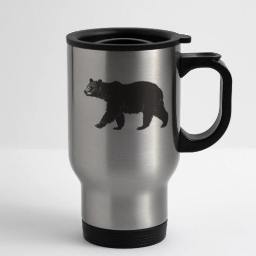 Midnight Black Bear - 14 oz Travel Mug with Handle
