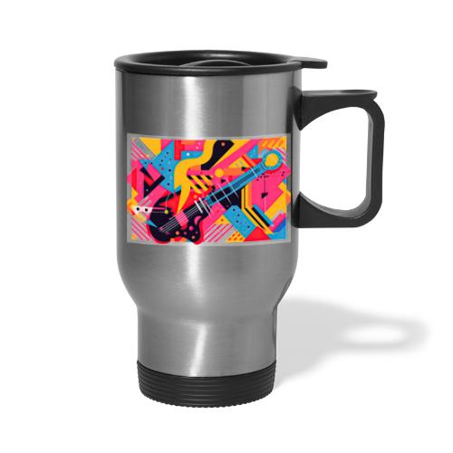 Memphis Design Rockabilly Abstract - 14 oz Travel Mug with Handle