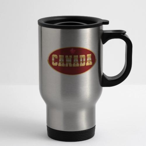 Canada in golden letters - 14 oz Travel Mug with Handle