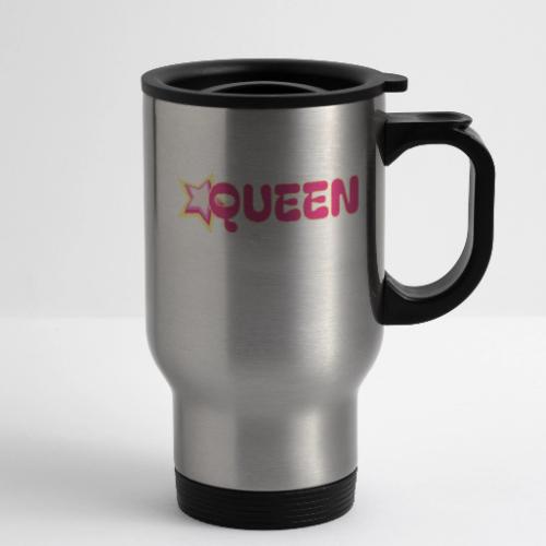 queen high resolution logo transparent 1 - 14 oz Travel Mug with Handle