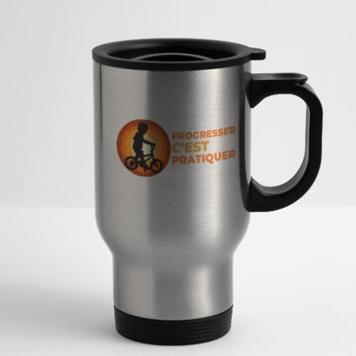 On the Move Towards Progress - 14 oz Travel Mug with Handle