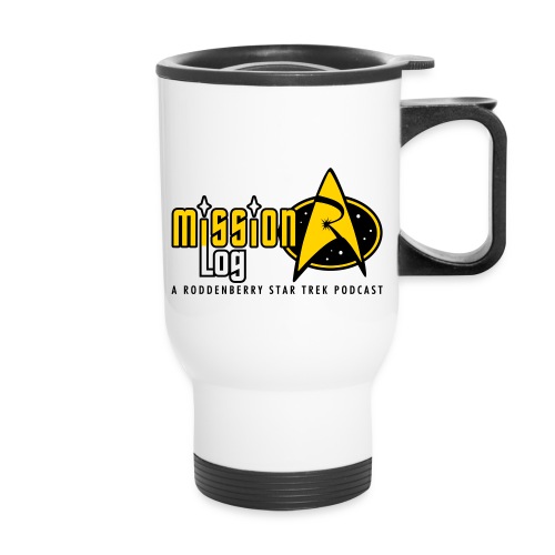 Logo Wide 2 Color Black Text - Travel Mug with Handle