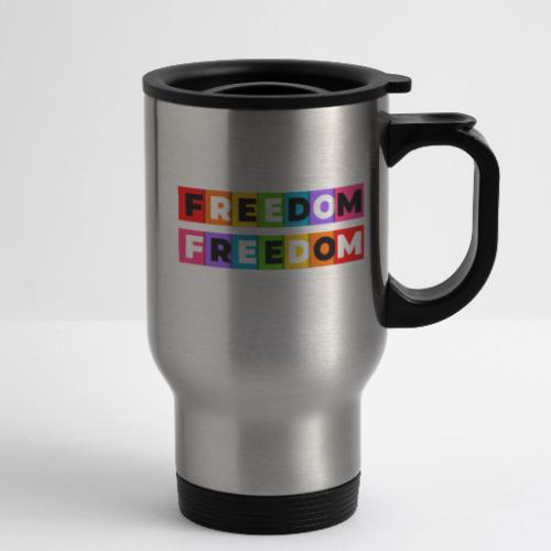 Freedom in Color - 14 oz Travel Mug with Handle