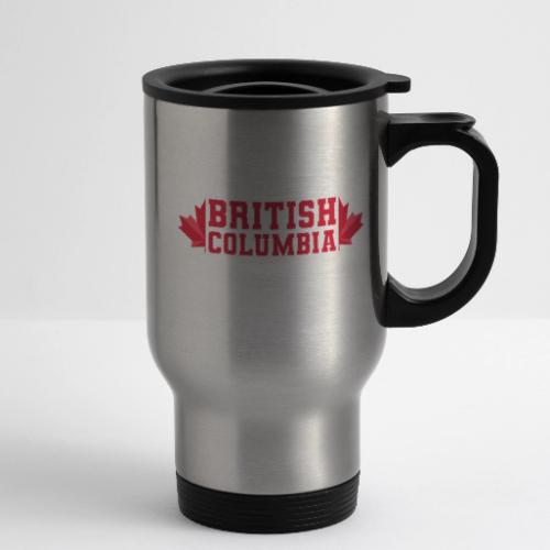 British Columbia with maple leaf - 14 oz Travel Mug with Handle