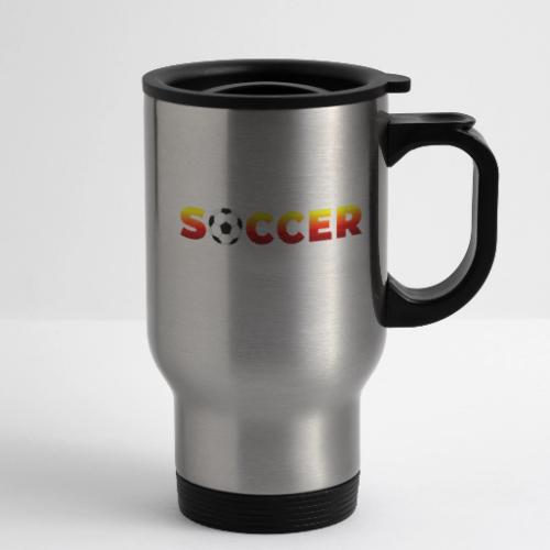 Soccer: Game of Goals - 14 oz Travel Mug with Handle