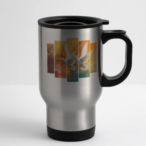 Wings of Peace - 14 oz Travel Mug with Handle