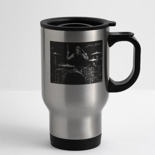 Landon Hall On Drums - 14 oz Travel Mug with Handle