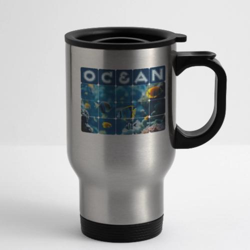 Ocean: Underwater Radiance - 14 oz Travel Mug with Handle