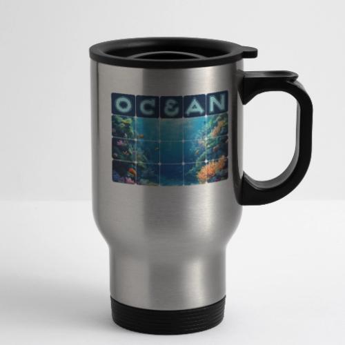 Ocean: Tropical Drift - 14 oz Travel Mug with Handle