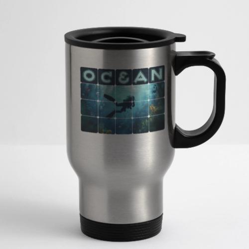 Ocean: Beneath the Blue - 14 oz Travel Mug with Handle