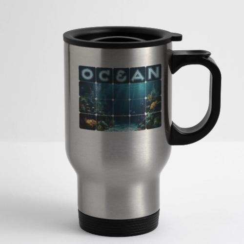 Ocean: Rainbow Reef Life - 14 oz Travel Mug with Handle