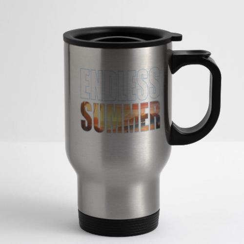 Golden Summer Vibes - 14 oz Travel Mug with Handle
