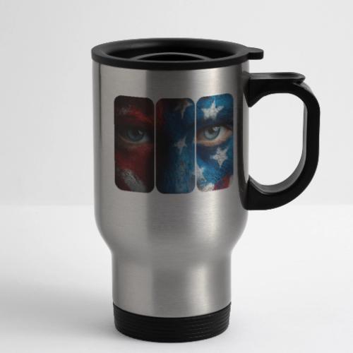 USA: Painted for the Flag - 14 oz Travel Mug with Handle