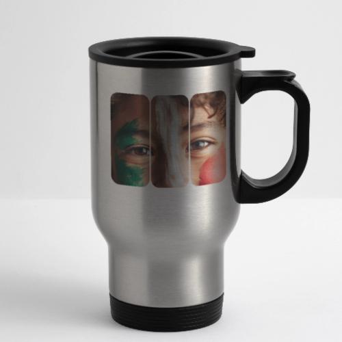 Mexico: Three Stripes of Pride - 14 oz Travel Mug with Handle