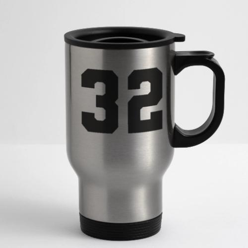 Varsity Number 32 Athletic Design - 14 oz Travel Mug with Handle