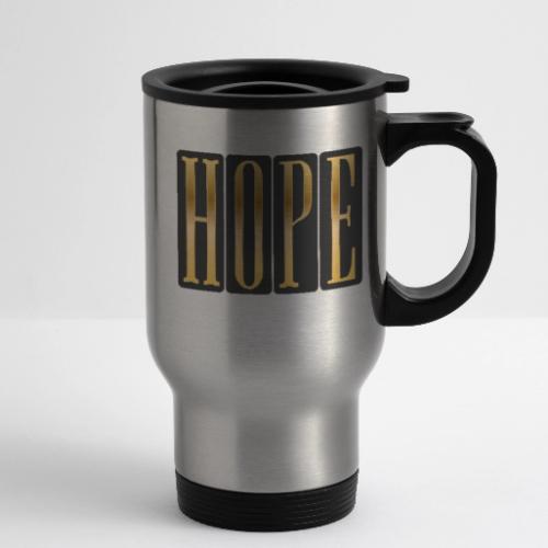 Golden Hope - 14 oz Travel Mug with Handle