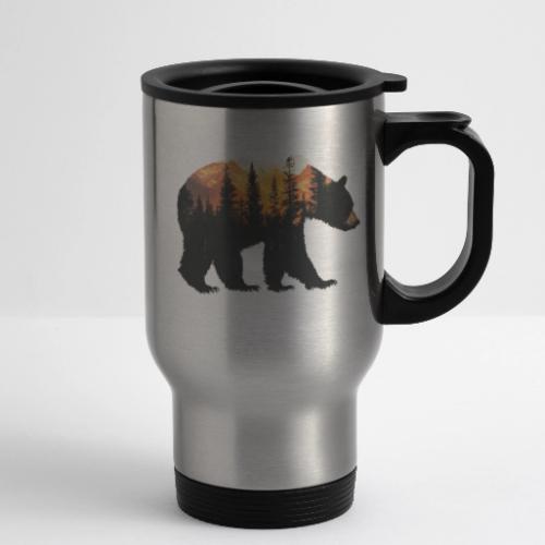 Bear: Sunset Guardian - 14 oz Travel Mug with Handle