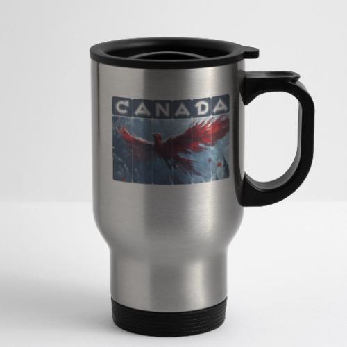 Canada Rising - 14 oz Travel Mug with Handle